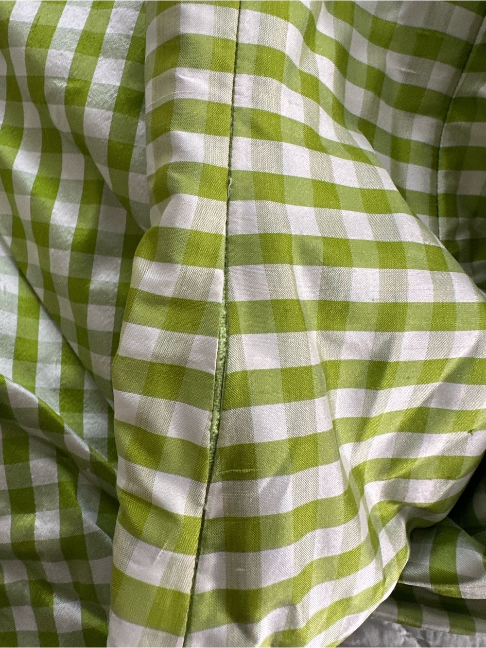 Sara Campbell Vintage Silk Lime Green Lined Piece READ DESCRIPTION - Picture 6 of 6